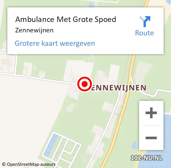 Locatie op kaart van de 112 melding: Ambulance Met Grote Spoed Naar Zennewijnen op 17 april 2023 20:52