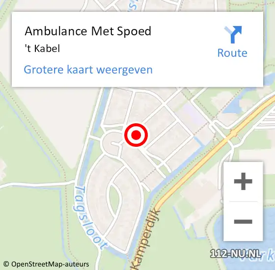 Locatie op kaart van de 112 melding: Ambulance Met Spoed Naar Kabel op 12 oktober 2013 10:49
