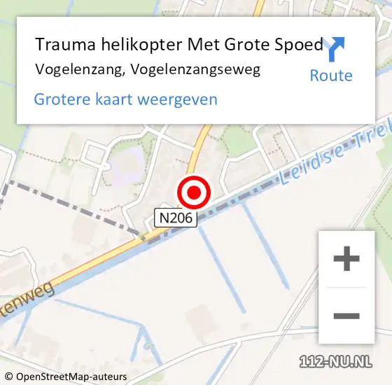 Locatie op kaart van de 112 melding: Trauma helikopter Met Grote Spoed Naar Vogelenzang, Vogelenzangseweg op 18 april 2023 10:49