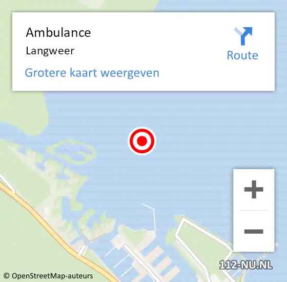 Locatie op kaart van de 112 melding: Ambulance Langweer op 18 april 2023 13:26