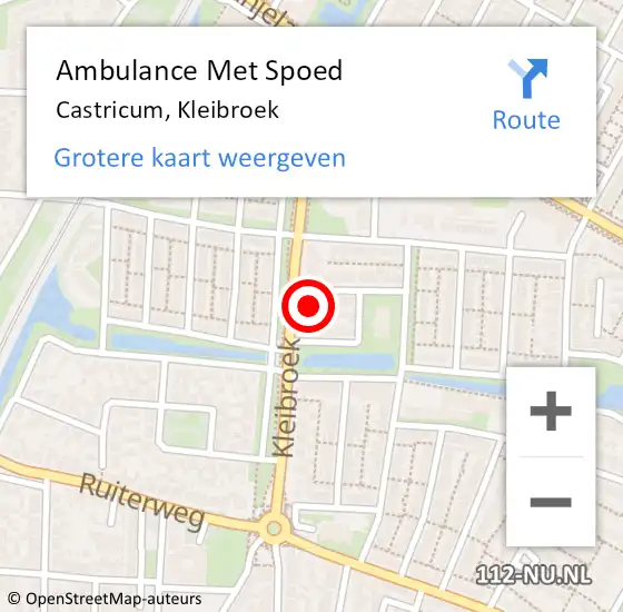 Locatie op kaart van de 112 melding: Ambulance Met Spoed Naar Castricum, Kleibroek op 18 april 2023 16:52