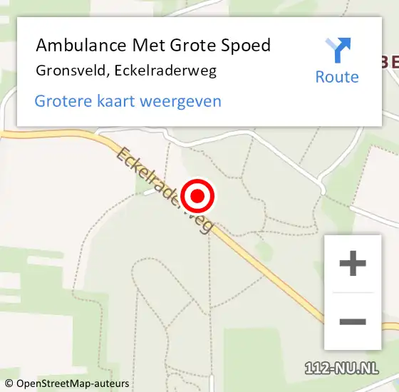 Locatie op kaart van de 112 melding: Ambulance Met Grote Spoed Naar Gronsveld, Eckelraderweg op 18 april 2023 20:37