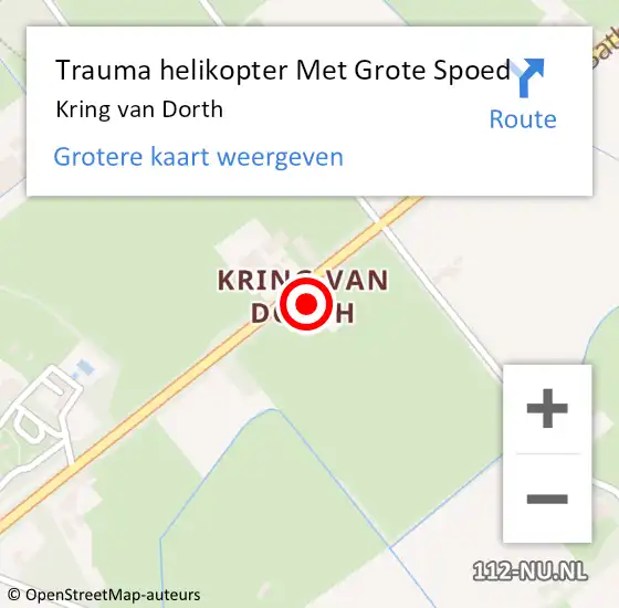 Locatie op kaart van de 112 melding: Trauma helikopter Met Grote Spoed Naar Kring van Dorth op 19 april 2023 10:33