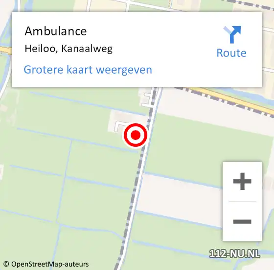 Locatie op kaart van de 112 melding: Ambulance Heiloo, Kanaalweg op 19 april 2023 15:21