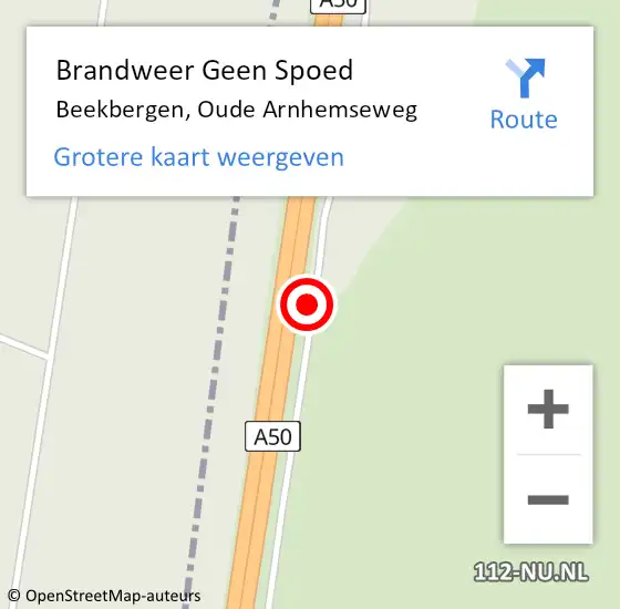 Locatie op kaart van de 112 melding: Brandweer Geen Spoed Naar Beekbergen, Oude Arnhemseweg op 19 april 2023 17:49