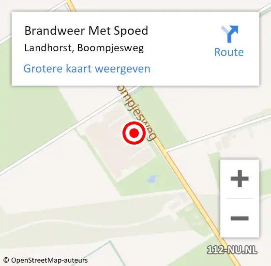 Locatie op kaart van de 112 melding: Brandweer Met Spoed Naar Landhorst, Boompjesweg op 20 april 2023 04:10