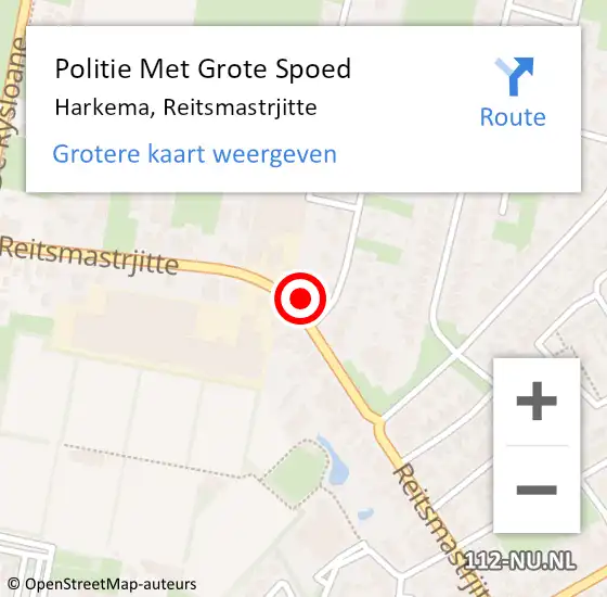 Locatie op kaart van de 112 melding: Politie Met Grote Spoed Naar Harkema, Reitsmastrjitte op 20 april 2023 09:57