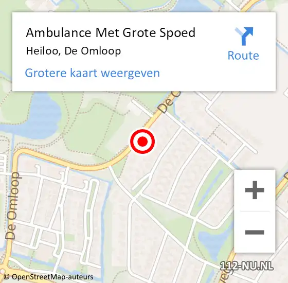 Locatie op kaart van de 112 melding: Ambulance Met Grote Spoed Naar Heiloo, De Omloop op 20 april 2023 10:51