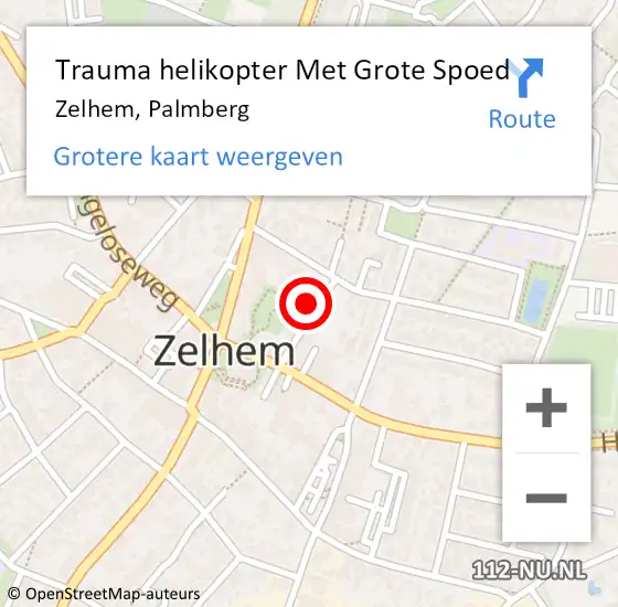 Locatie op kaart van de 112 melding: Trauma helikopter Met Grote Spoed Naar Zelhem, Palmberg op 20 april 2023 11:19