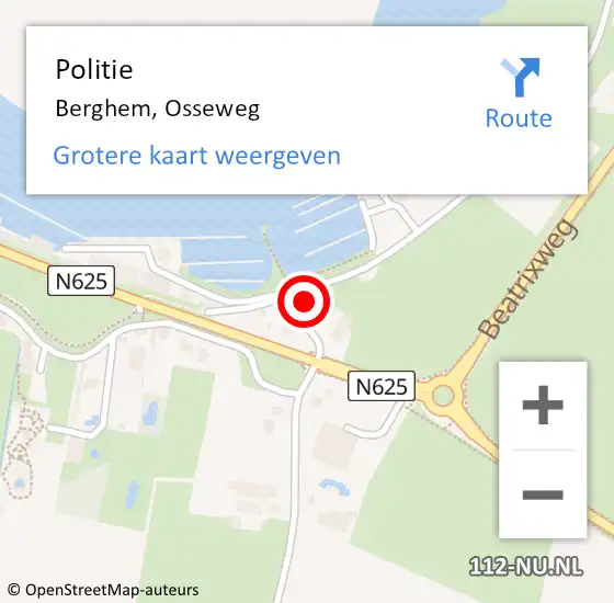 Locatie op kaart van de 112 melding: Politie Lithoijen, Osseweg op 20 april 2023 11:58