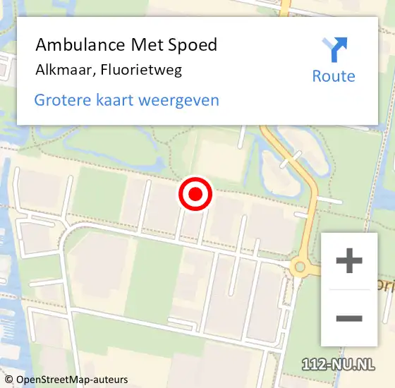 Locatie op kaart van de 112 melding: Ambulance Met Spoed Naar Alkmaar, Fluorietweg op 20 april 2023 13:56
