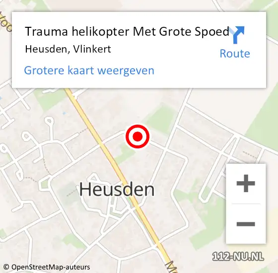 Locatie op kaart van de 112 melding: Trauma helikopter Met Grote Spoed Naar Heusden, Vlinkert op 20 april 2023 23:07