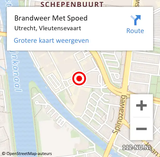 Locatie op kaart van de 112 melding: Brandweer Met Spoed Naar Utrecht, Vleutensevaart op 21 april 2023 08:18