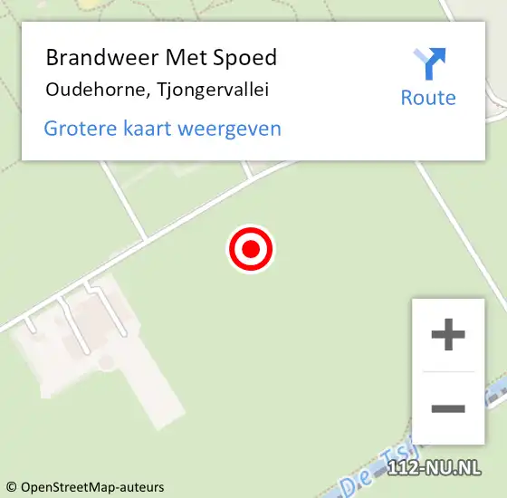 Locatie op kaart van de 112 melding: Brandweer Met Spoed Naar Oudehorne, Tjongervallei op 21 april 2023 10:07