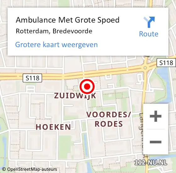 Locatie op kaart van de 112 melding: Ambulance Met Grote Spoed Naar Rotterdam, Bredevoorde op 21 april 2023 10:31