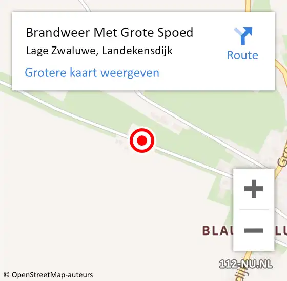 Locatie op kaart van de 112 melding: Brandweer Met Grote Spoed Naar Lage Zwaluwe, Landekensdijk op 21 april 2023 19:51