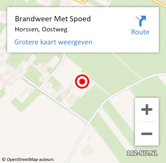Locatie op kaart van de 112 melding: Brandweer Met Spoed Naar Horssen, Oostweg op 21 april 2023 20:10