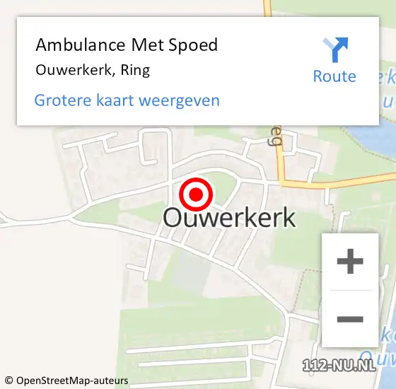 Locatie op kaart van de 112 melding: Ambulance Met Spoed Naar Ouwerkerk, Ring op 23 augustus 2014 00:09