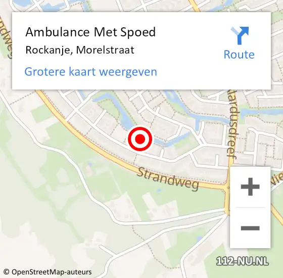 Locatie op kaart van de 112 melding: Ambulance Met Spoed Naar Rockanje, Morelstraat op 22 april 2023 02:49