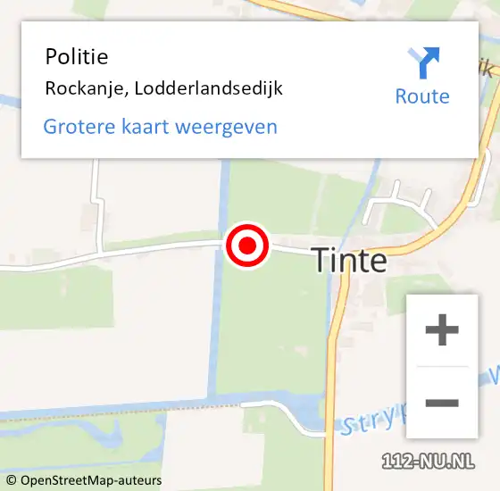 Locatie op kaart van de 112 melding: Politie Rockanje, Lodderlandsedijk op 22 april 2023 08:14