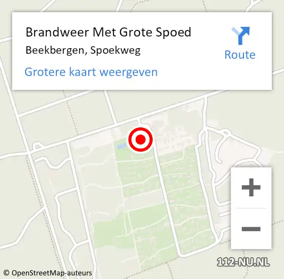 Locatie op kaart van de 112 melding: Brandweer Met Grote Spoed Naar Beekbergen, Spoekweg op 23 augustus 2014 00:51