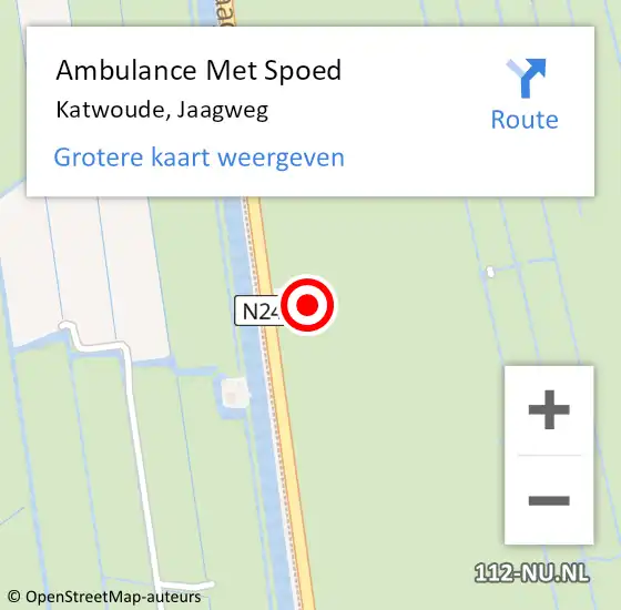 Locatie op kaart van de 112 melding: Ambulance Met Spoed Naar Katwoude, Jaagweg op 22 april 2023 12:44