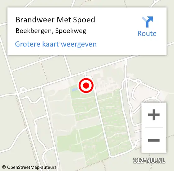 Locatie op kaart van de 112 melding: Brandweer Met Spoed Naar Beekbergen, Spoekweg op 23 augustus 2014 01:48