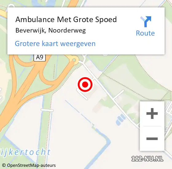 Locatie op kaart van de 112 melding: Ambulance Met Grote Spoed Naar Beverwijk, Noorderweg op 22 april 2023 14:28