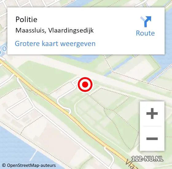 Locatie op kaart van de 112 melding: Politie Maassluis, Vlaardingsedijk op 22 april 2023 14:56