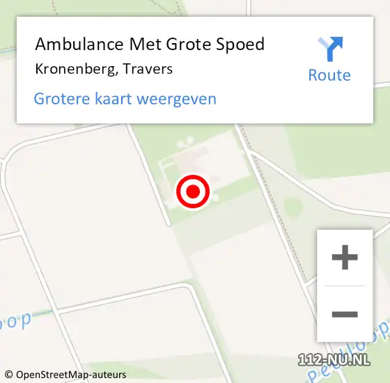 Locatie op kaart van de 112 melding: Ambulance Met Grote Spoed Naar Kronenberg, Travers op 23 april 2023 12:21