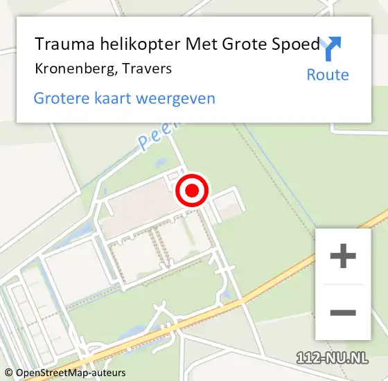 Locatie op kaart van de 112 melding: Trauma helikopter Met Grote Spoed Naar Kronenberg, Travers op 23 april 2023 12:22