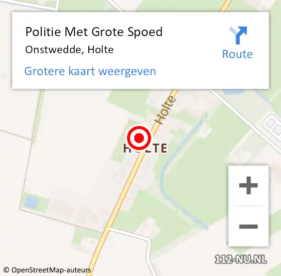 Locatie op kaart van de 112 melding: Politie Met Grote Spoed Naar Onstwedde, Holte op 23 april 2023 15:02