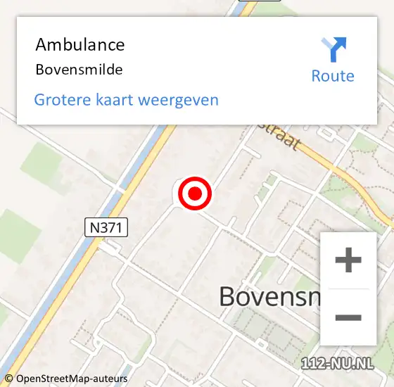 Locatie op kaart van de 112 melding: Ambulance Bovensmilde op 23 april 2023 15:33