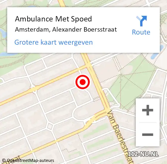 Locatie op kaart van de 112 melding: Ambulance Met Spoed Naar Amsterdam, Alexander Boersstraat op 23 april 2023 15:53