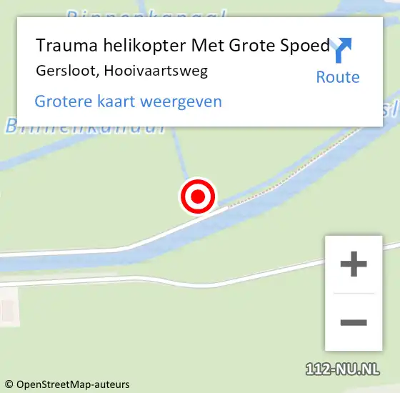 Locatie op kaart van de 112 melding: Trauma helikopter Met Grote Spoed Naar Gersloot, Hooivaartsweg op 23 april 2023 17:10