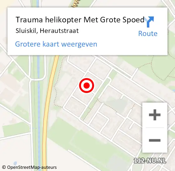 Locatie op kaart van de 112 melding: Trauma helikopter Met Grote Spoed Naar Sluiskil, Herautstraat op 23 april 2023 18:08