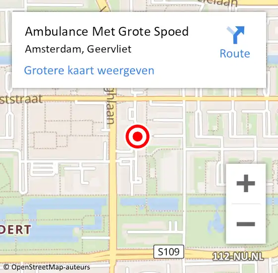 Locatie op kaart van de 112 melding: Ambulance Met Grote Spoed Naar Amsterdam, Geervliet op 23 april 2023 18:18