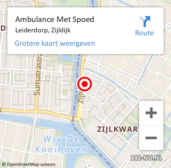 Locatie op kaart van de 112 melding: Ambulance Met Spoed Naar Leiderdorp, Zijldijk op 24 april 2023 08:22