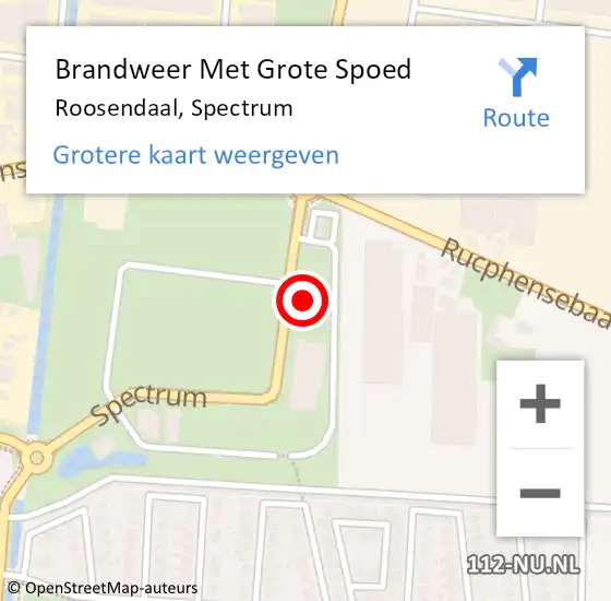 Locatie op kaart van de 112 melding: Brandweer Met Grote Spoed Naar Roosendaal, Spectrum op 24 april 2023 13:07