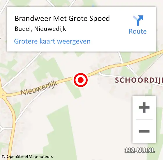 Locatie op kaart van de 112 melding: Brandweer Met Grote Spoed Naar Budel, Nieuwedijk op 24 april 2023 15:22