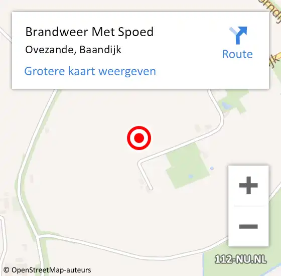 Locatie op kaart van de 112 melding: Brandweer Met Spoed Naar Ovezande, Baandijk op 25 april 2023 09:57
