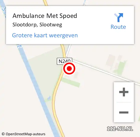 Locatie op kaart van de 112 melding: Ambulance Met Spoed Naar Slootdorp, Slootweg op 25 april 2023 11:35