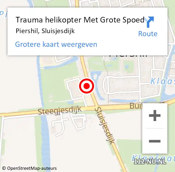 Locatie op kaart van de 112 melding: Trauma helikopter Met Grote Spoed Naar Piershil, Sluisjesdijk op 25 april 2023 14:28