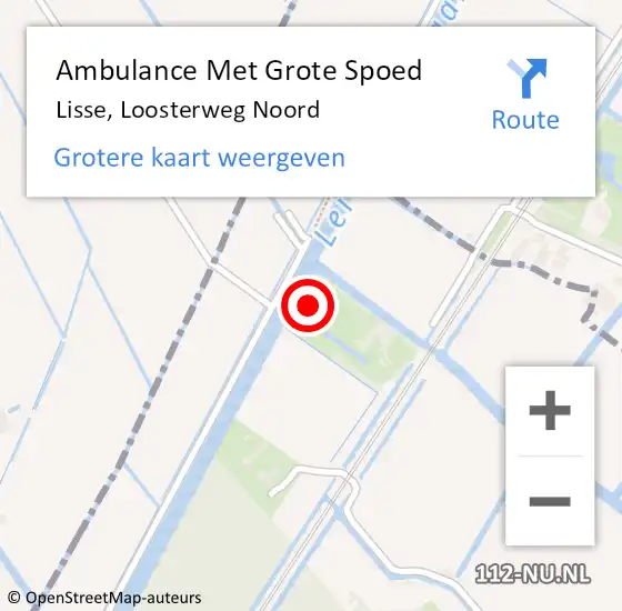 Locatie op kaart van de 112 melding: Ambulance Met Grote Spoed Naar Lisse, Loosterweg Noord op 25 april 2023 16:16