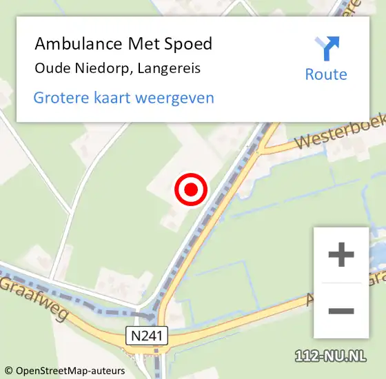 Locatie op kaart van de 112 melding: Ambulance Met Spoed Naar Oude Niedorp, Langereis op 25 april 2023 20:02