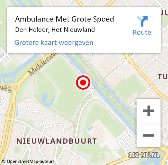 Locatie op kaart van de 112 melding: Ambulance Met Grote Spoed Naar Den Helder, Het Nieuwland op 26 april 2023 11:24