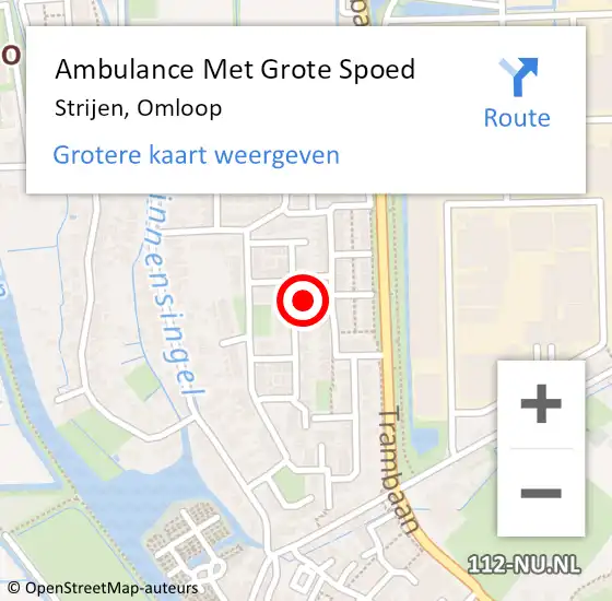 Locatie op kaart van de 112 melding: Ambulance Met Grote Spoed Naar Strijen, Omloop op 26 april 2023 20:16