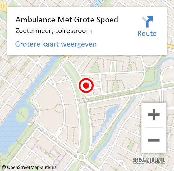 Locatie op kaart van de 112 melding: Ambulance Met Grote Spoed Naar Zoetermeer, Loirestroom op 26 april 2023 21:57