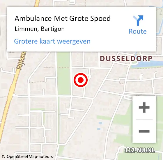 Locatie op kaart van de 112 melding: Ambulance Met Grote Spoed Naar Limmen, Bartigon op 26 april 2023 23:37