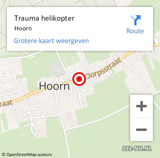 Locatie op kaart van de 112 melding: Trauma helikopter Hoorn op 27 april 2023 02:50